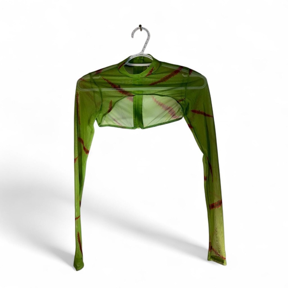 Forplay Green mesh Crop Top